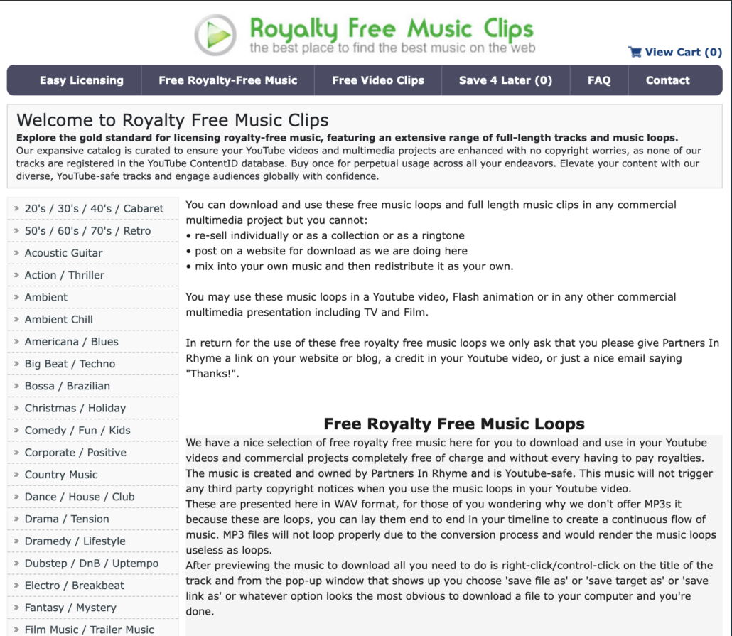 royalty free music clips